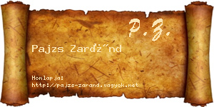 Pajzs Zaránd névjegykártya